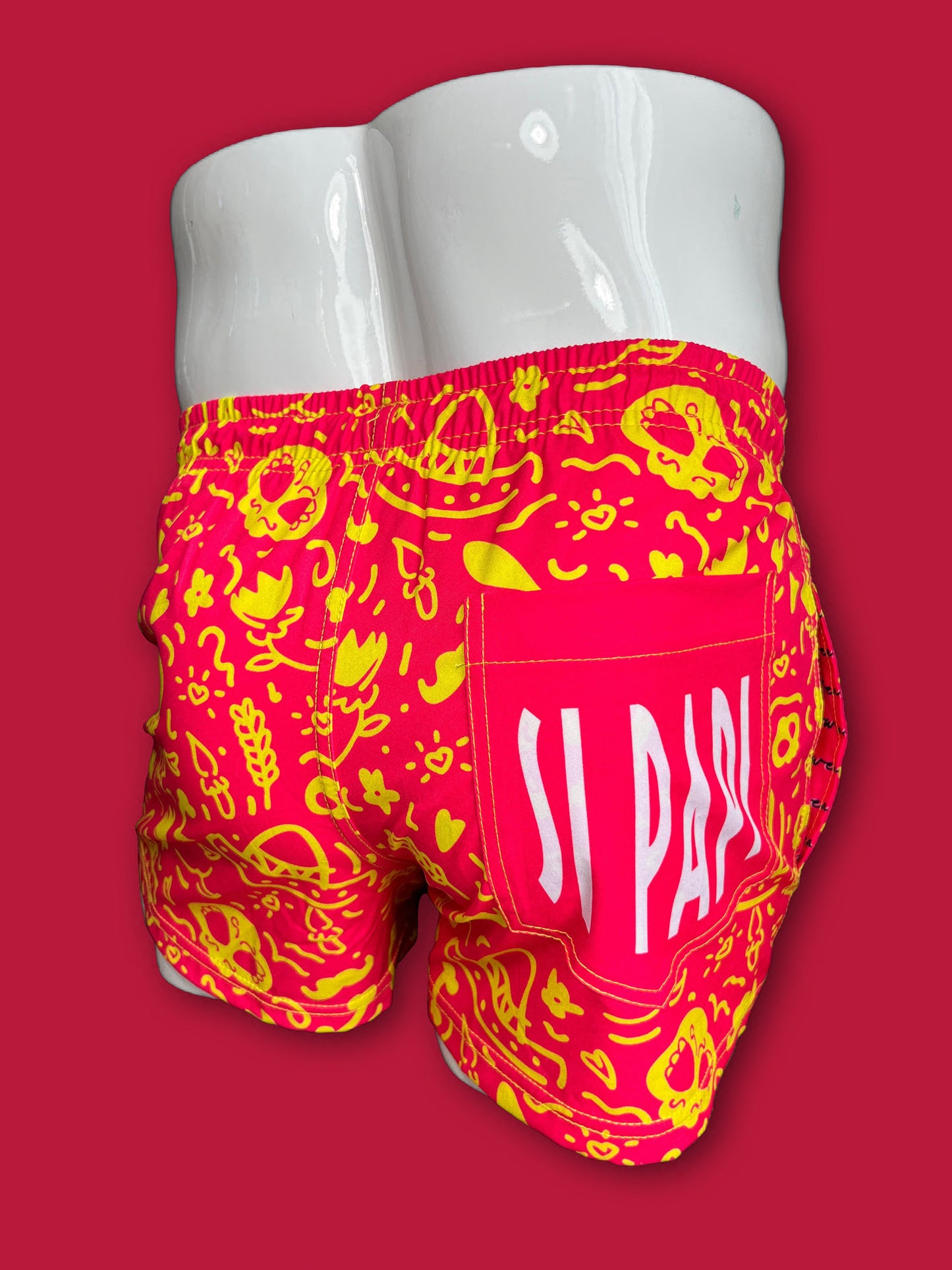 Si Papi Pink Swimwear Shorts - 3 inch inseam