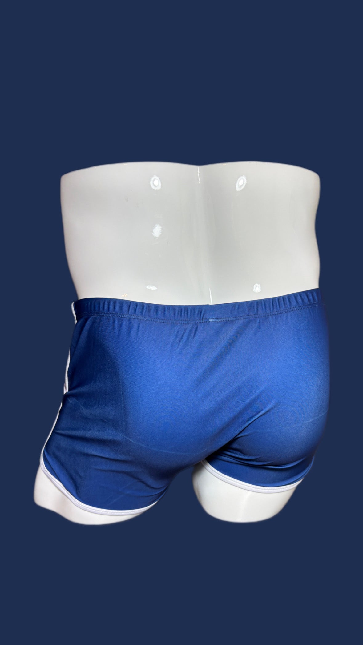 Classic Navy with lilac accent square cut Swimshorts by Onip-wear