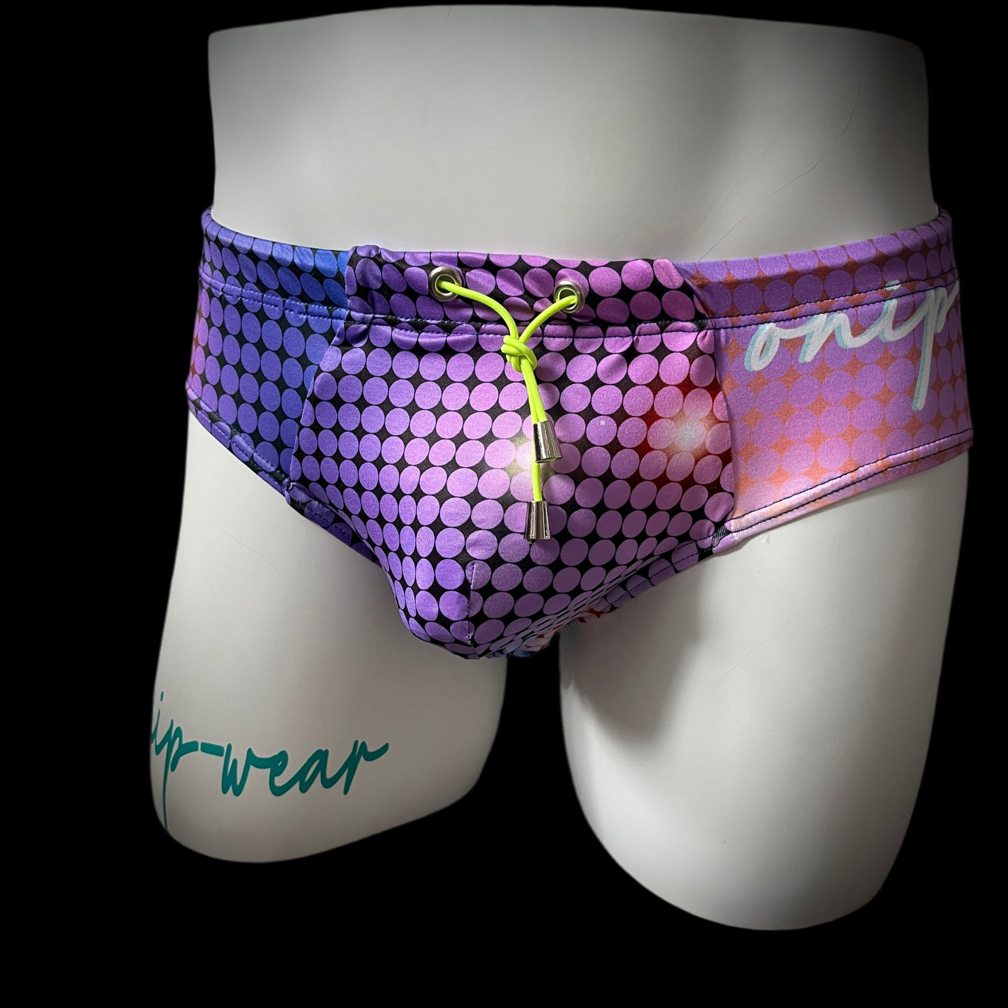 80s disco ball theme swimwear briefs - Swimsuit Bikini Briefs style - Men bathing suit