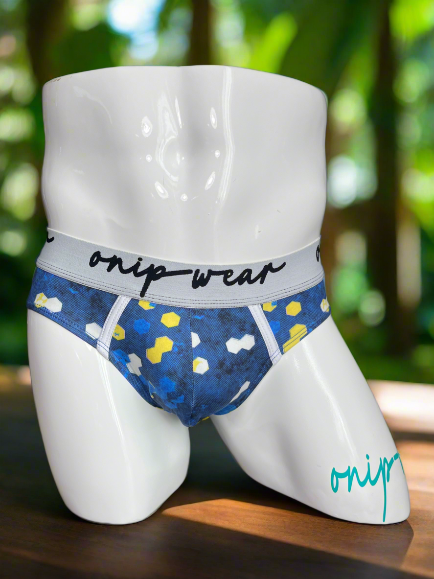 Blue yellow men briefs underwear