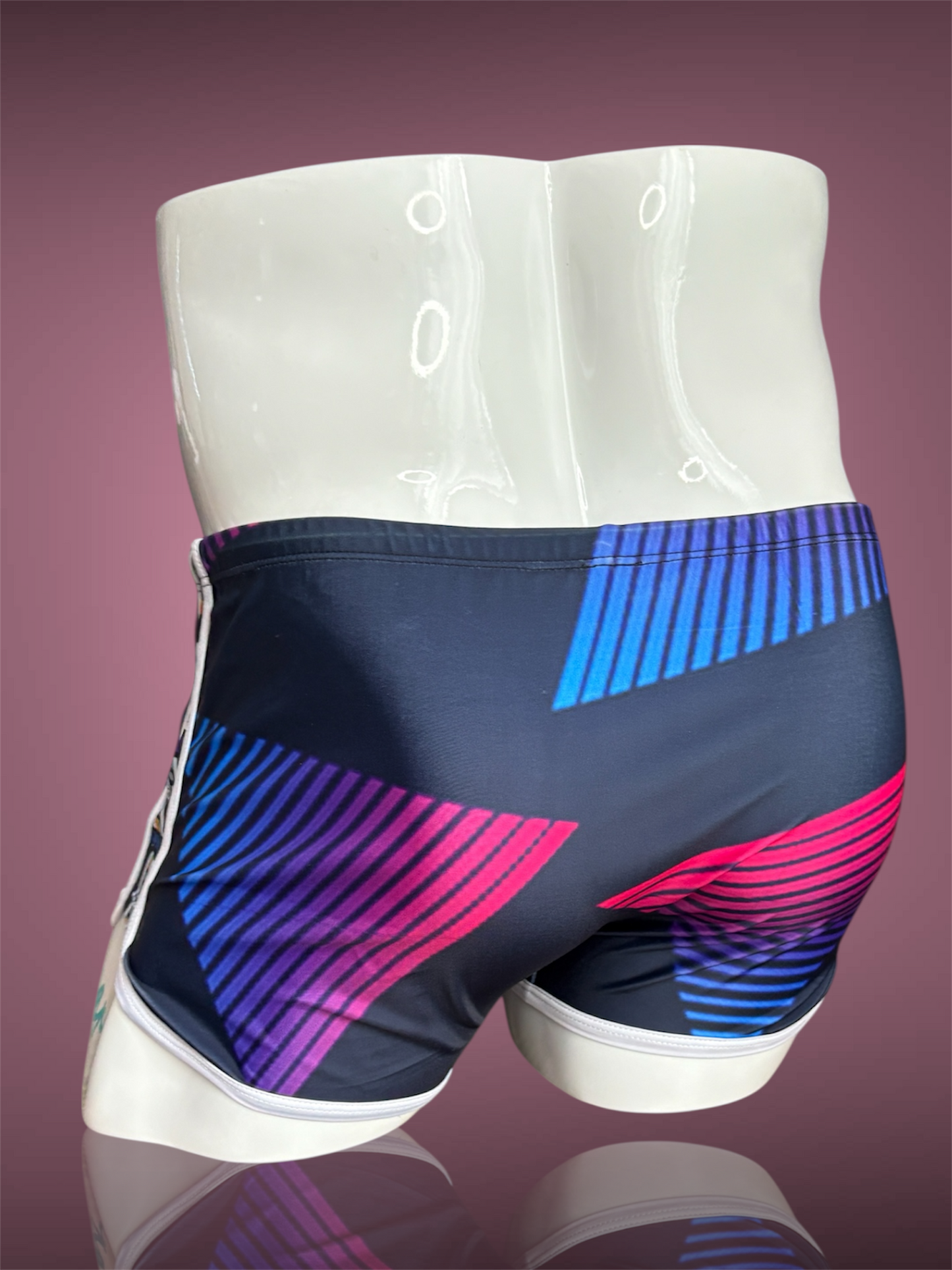 80s Tape Swimwear Shorts - Swimsuit Square Cut style - Men bathing suit