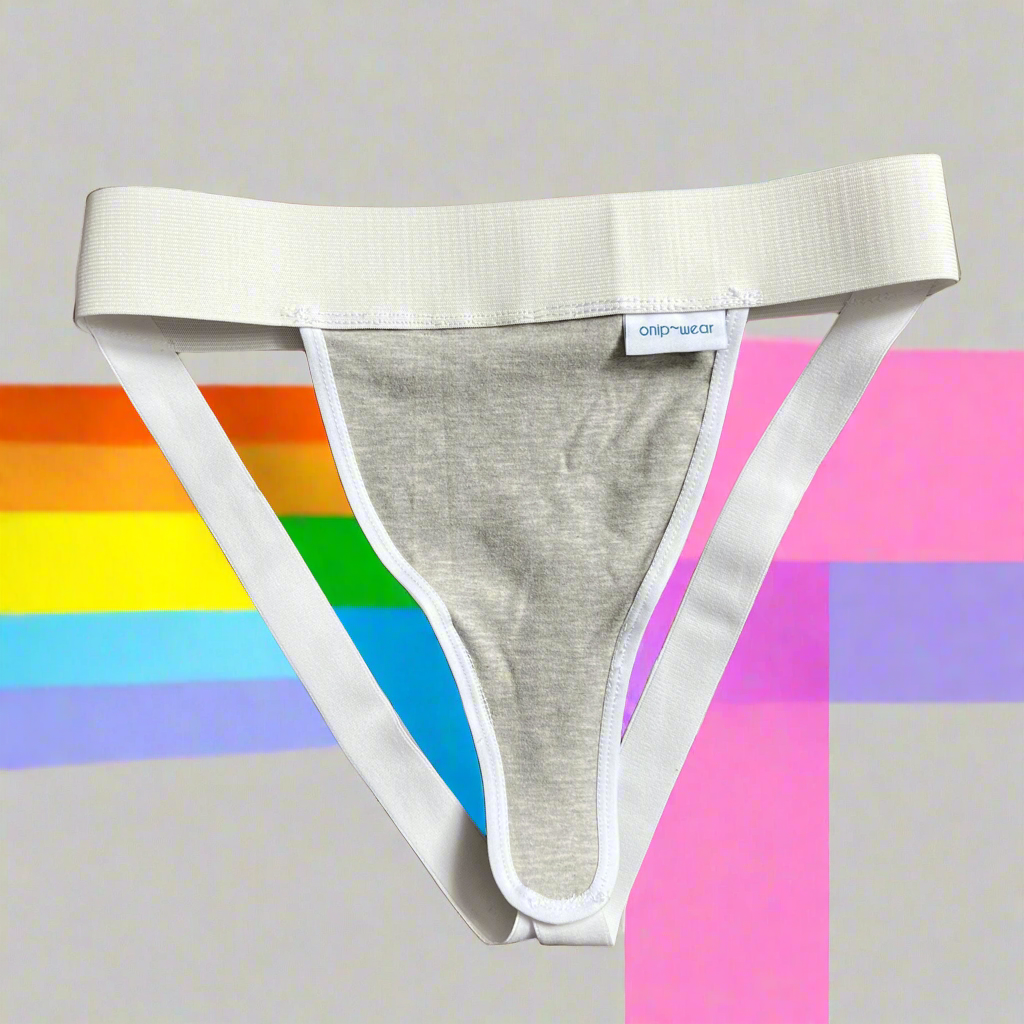 Flat Front Jockstraps- Grey Jersey - Trans Masculine - Non-Binary Underwear