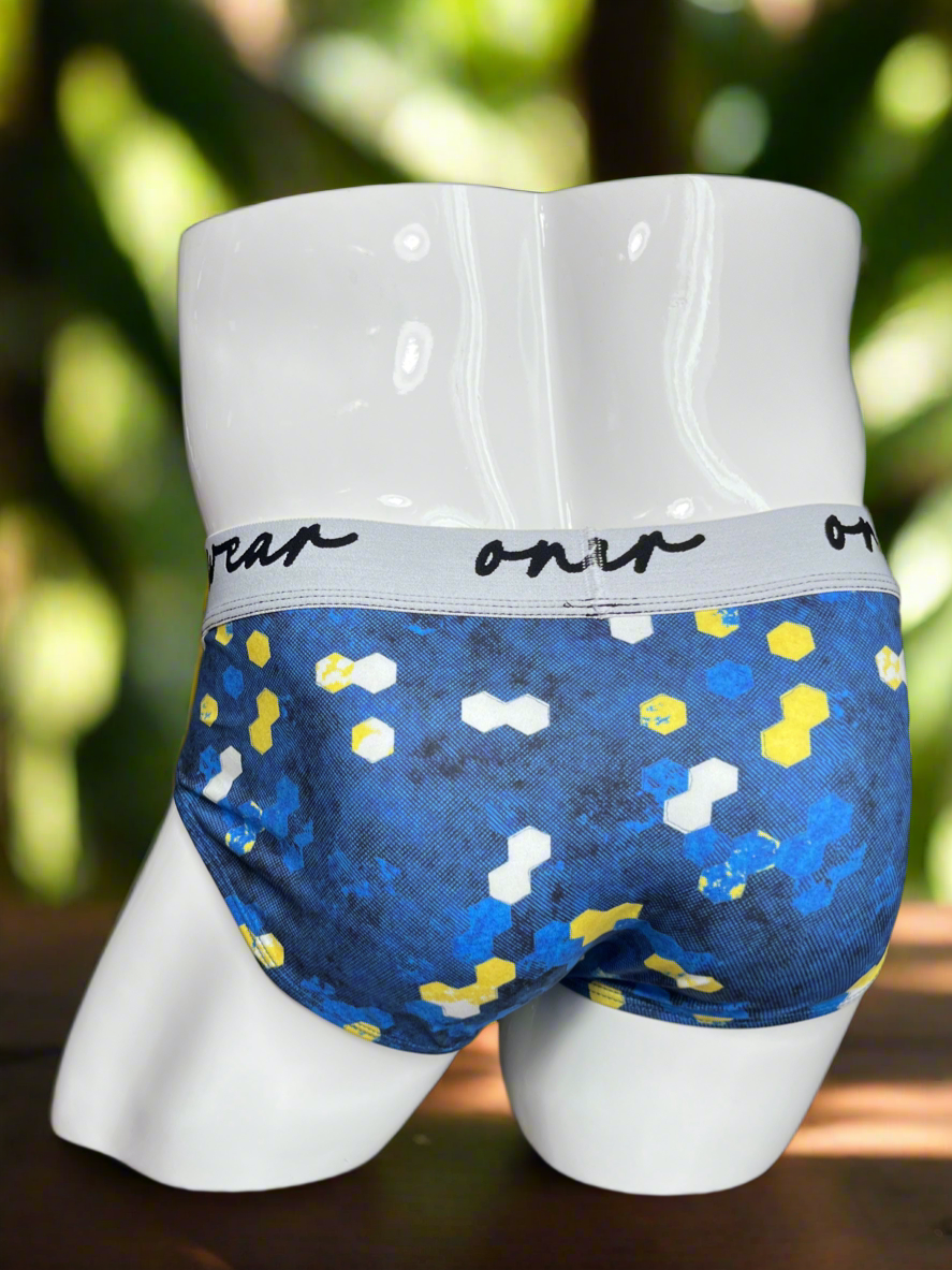 Blue yellow men briefs underwear