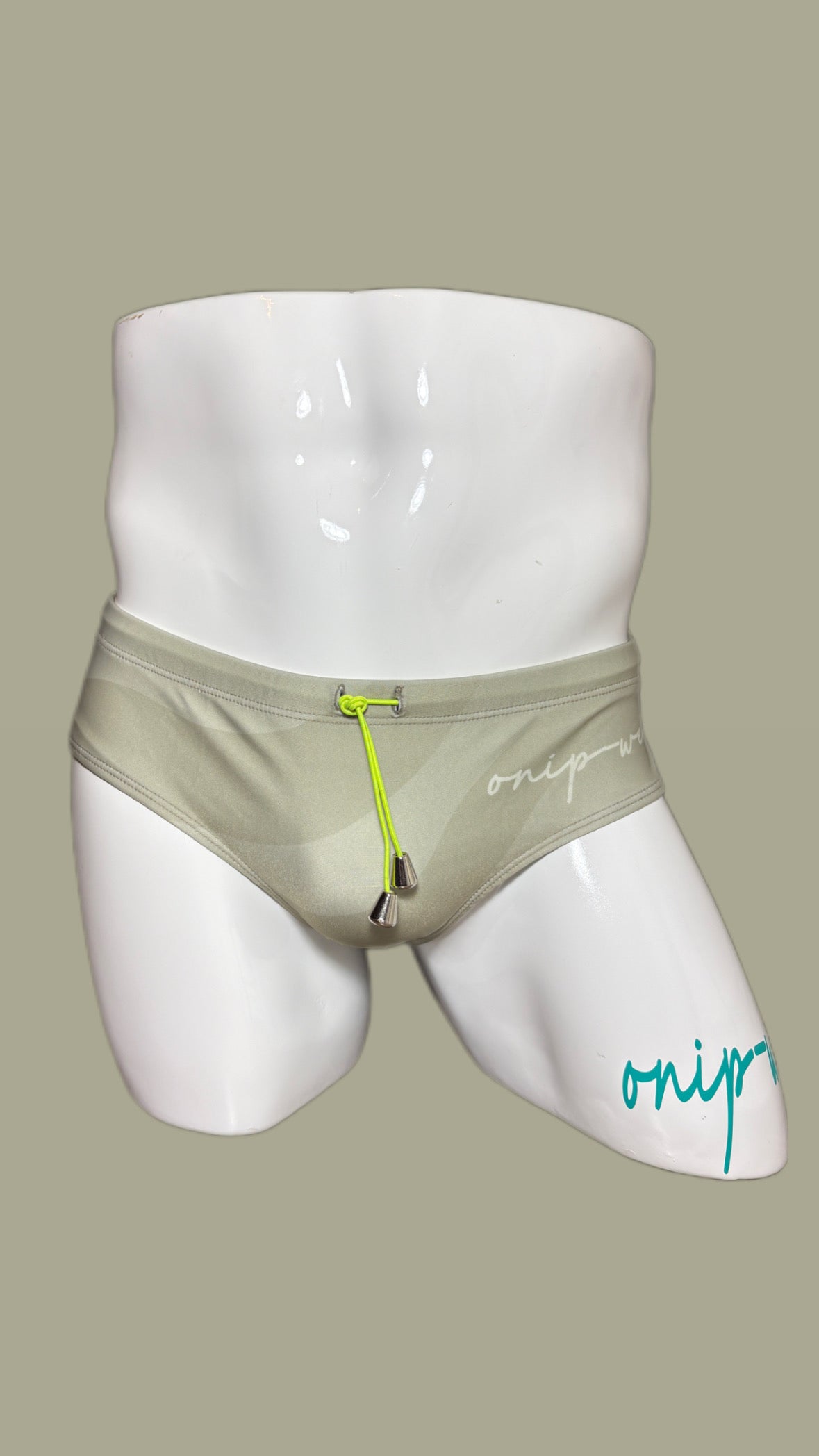 beige wave swim briefs