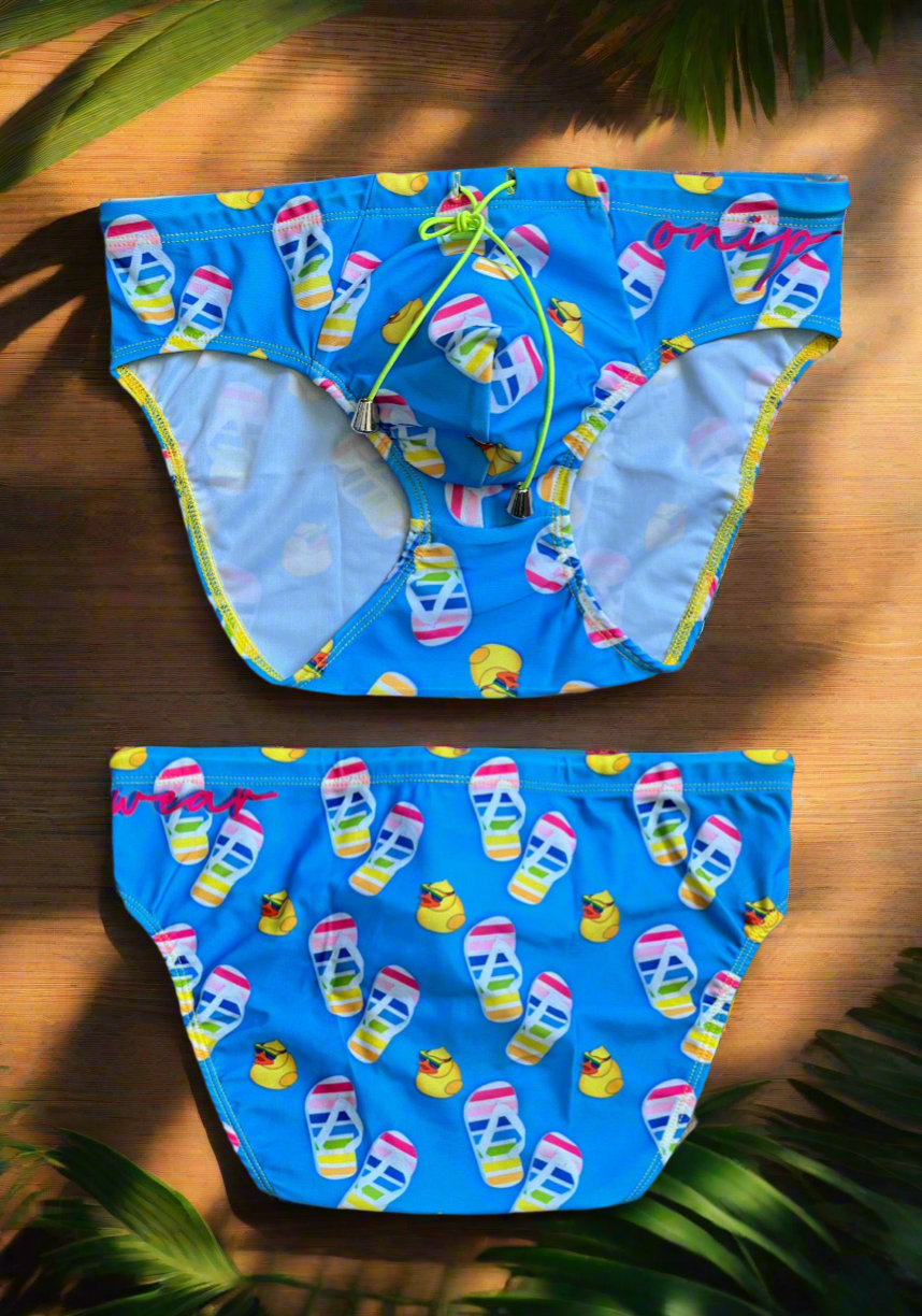 Pride Flip Flop Blue Swimwear Briefs - Swimsuit Bikini style