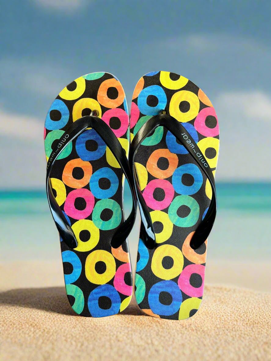 Flip Flops - Unisex Flip Flop - Fruit loop print