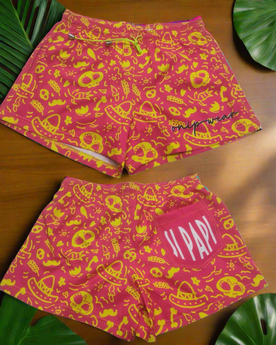 Si Papi Pink Swimwear Shorts - 3 inch inseam