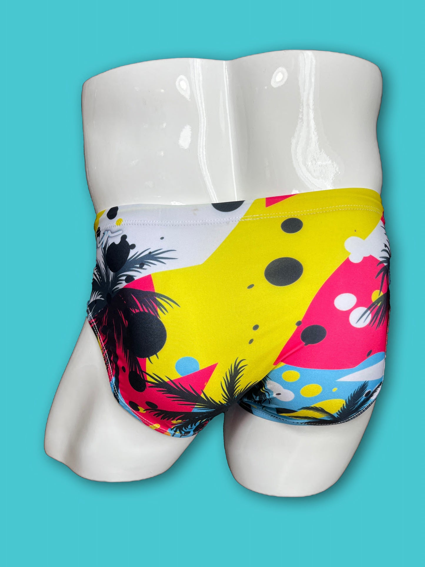 Miami palm 80s theme swimwear briefs bikini