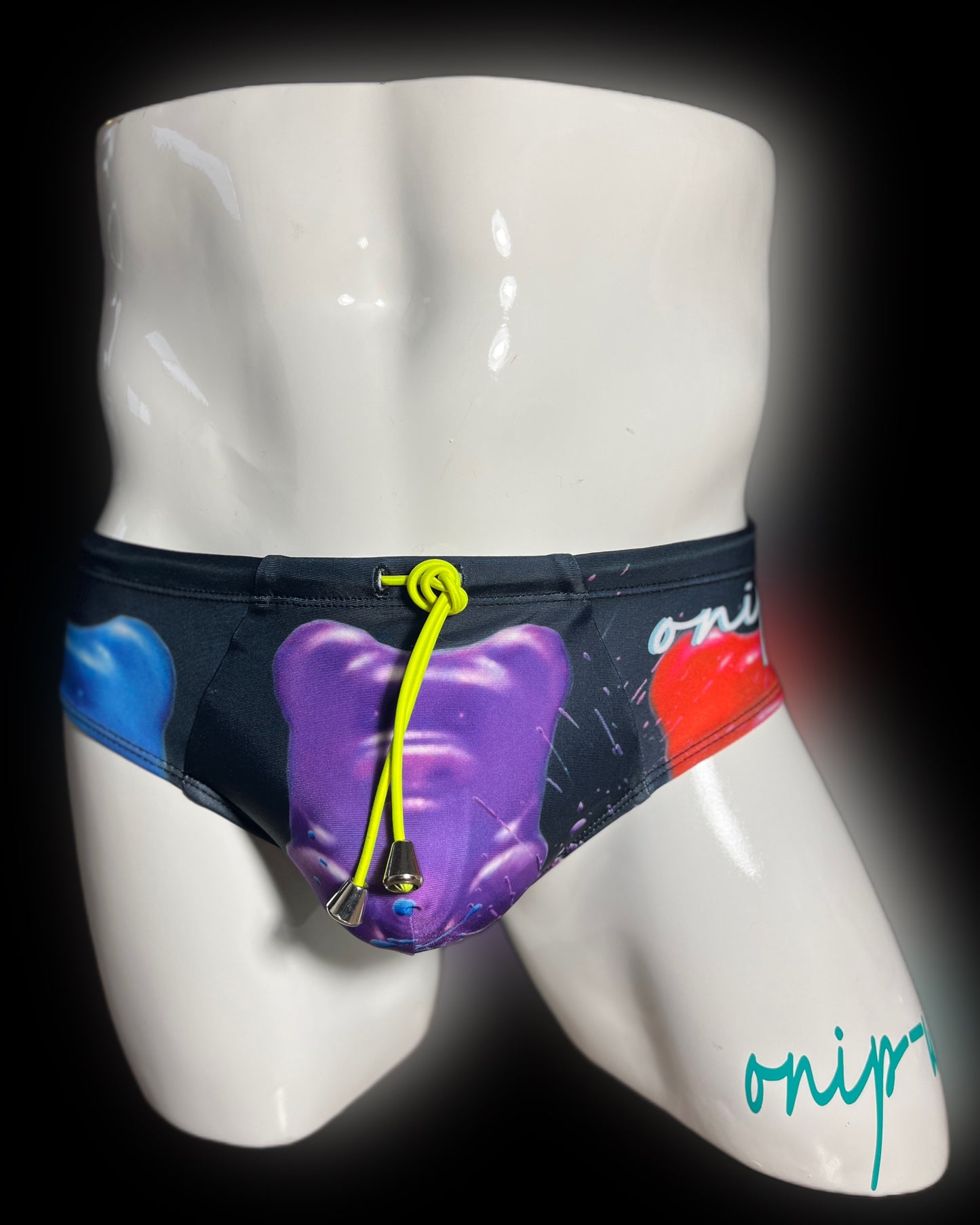 Gummy Bear Black Swimwear Briefs - Swimsuit Bikini Briefs Style - Men Bathing Suit | Onip-Wear