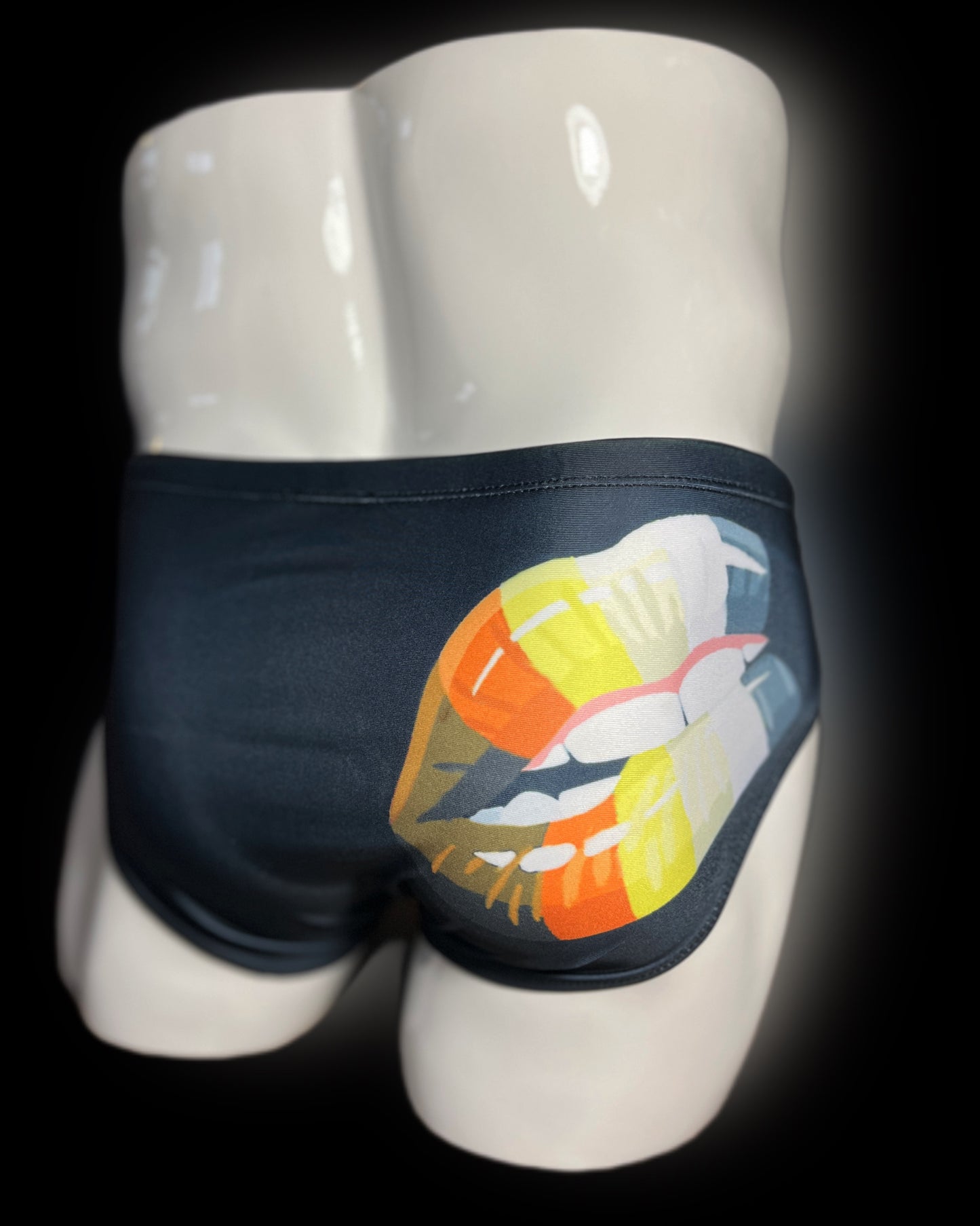 Bear Pride Lips Black Swimwear Briefs- Swimsuit Bikini Style - Men Bathing Suit | Onip-Wear
