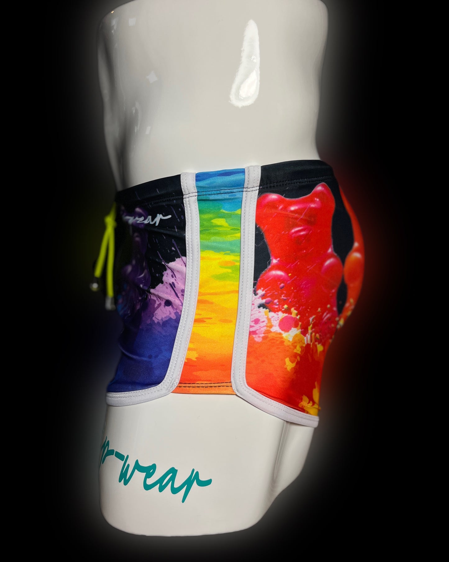 Gummy Bear Black Swimwear Shorts - Swimsuit Square Cut Style - Men Bathing Suit | Onip-Wear