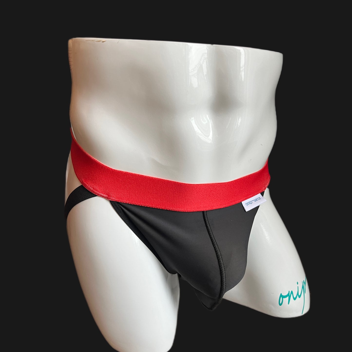 Black Jockstrap - Colored Waistband Jockstrap -  Jockstrap underwear