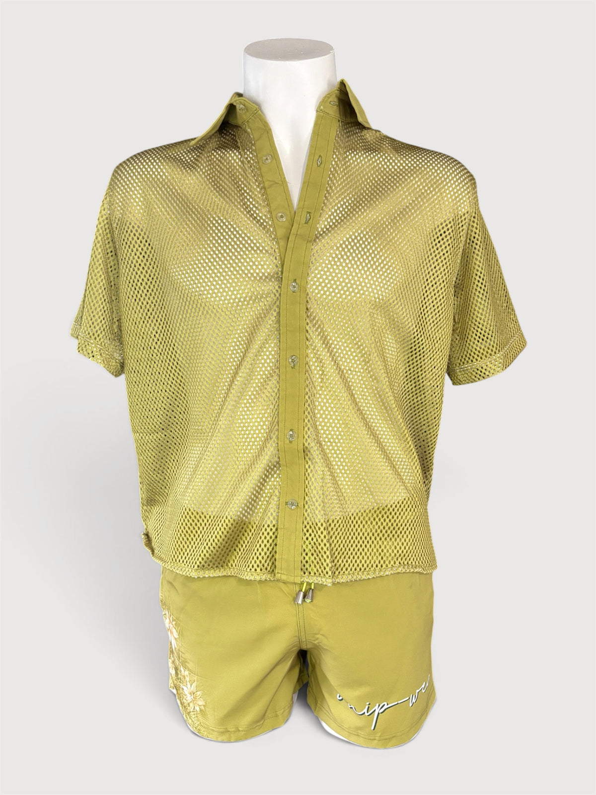 Green Mesh Men’s Shirt - Beach Shirt - Onip-Wear