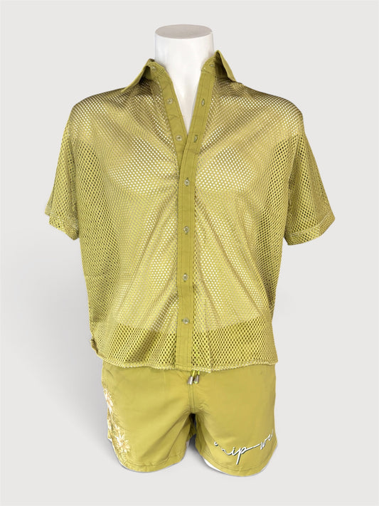 Green Mesh Men’s Shirt - Beach Shirt - Onip-Wear