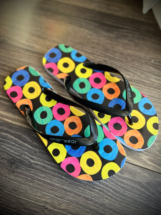 Flip Flops - Unisex Flip Flop - Fruit loop print