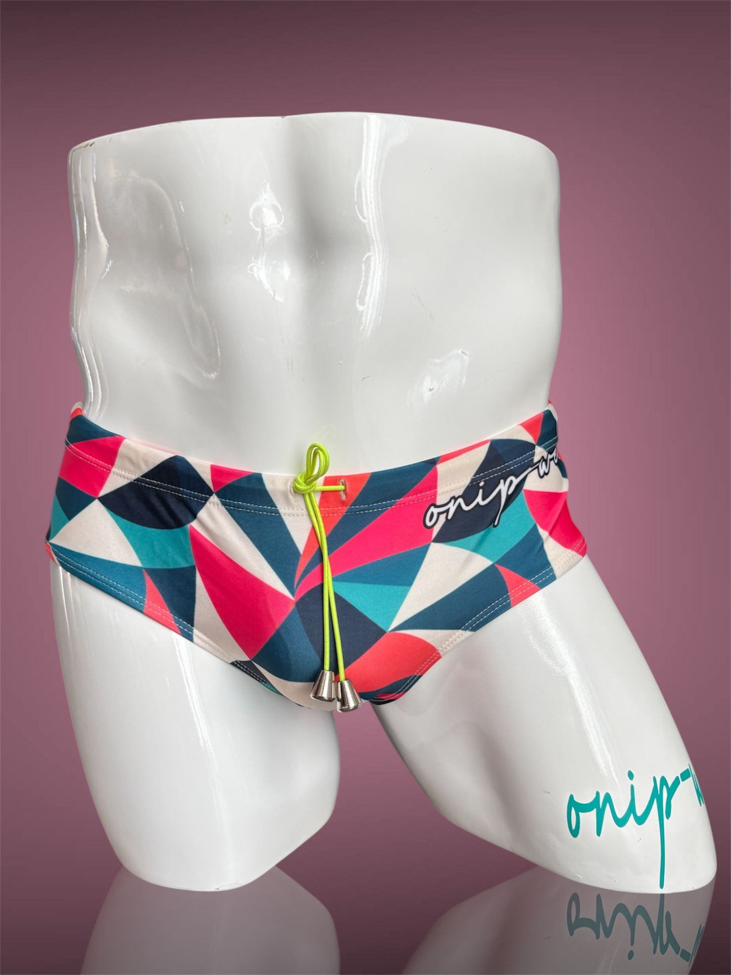 Flamingo Rivera Pink Swimwear Briefs - Swimsuit Flat Front style - Men bathing suit