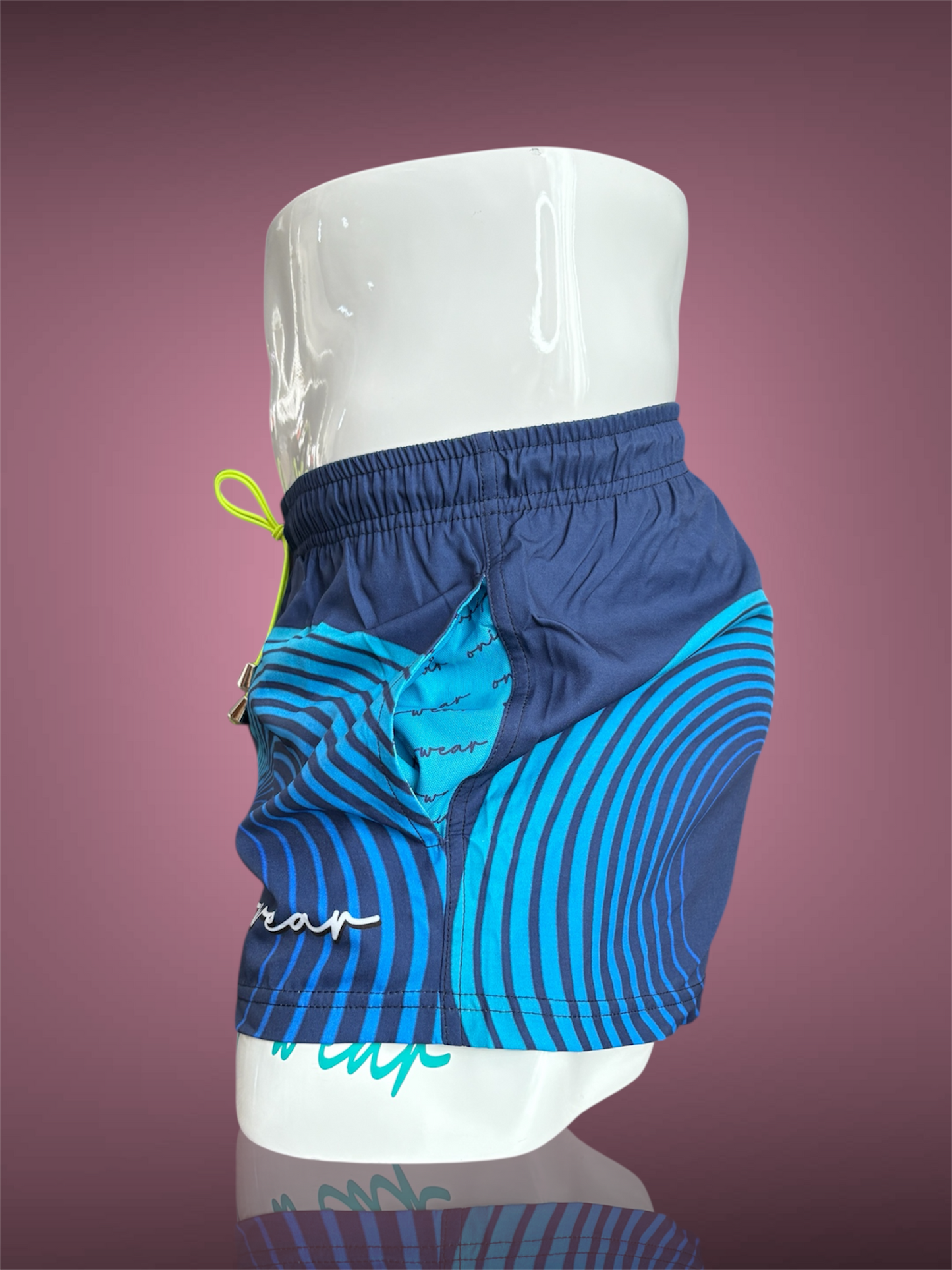 Ocean Current Blue Swimwear Shorts - 3 inch inseam - Men bathing suit