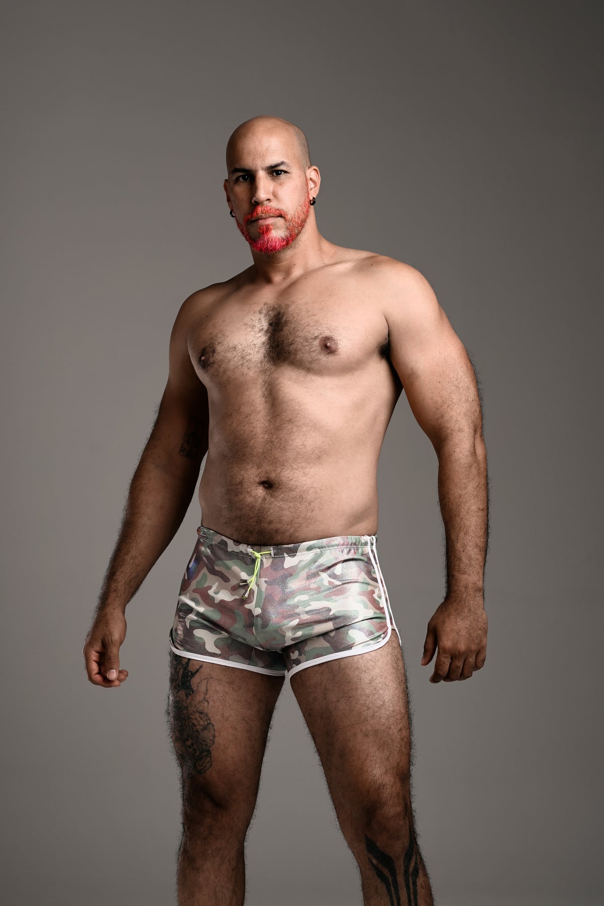 Rebel Camo Swimwear Shorts - Swimsuit Square Cut style - Men bathing suit