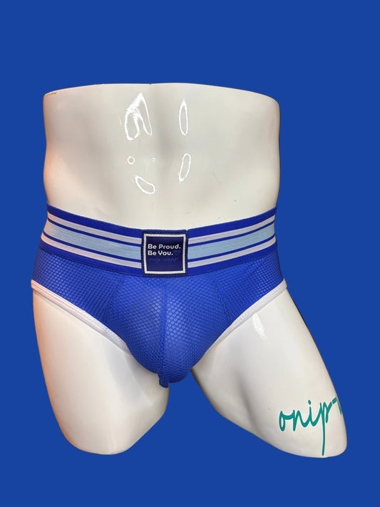 Blue Jock Brief - Be Proud.Be You. Jockstrap Brief Men Mesh pouch Underwear. Men Underwear