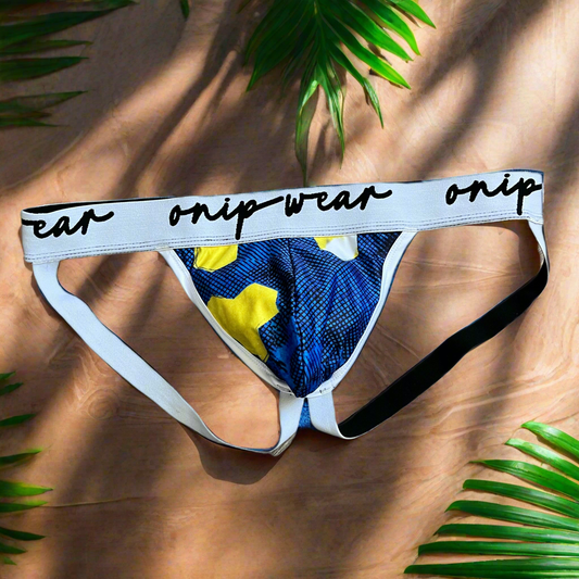 Blue yellow jockstrap 