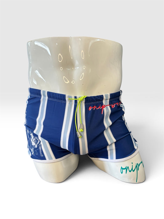 Blue District Swimwear Shorts - Swimsuit Square Cut style - Men bathing suit