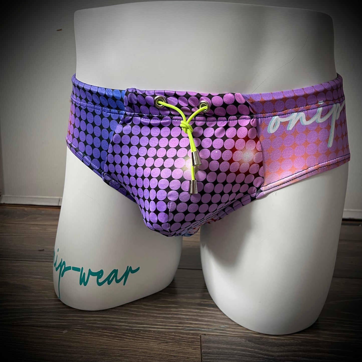 80s disco ball theme  swimwear briefs -  Swimsuit Bikini Briefs style - Men bathing suit