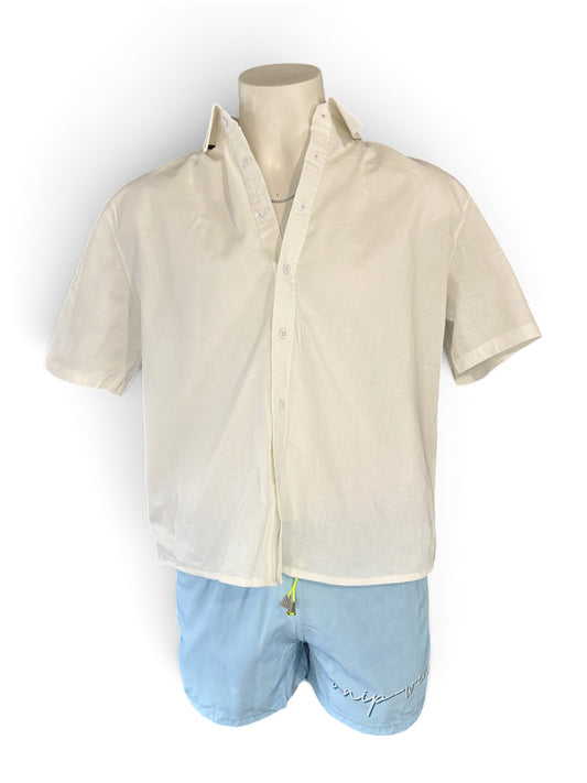 White Canvas Shirt - Beach Shirt - Onip-Wear