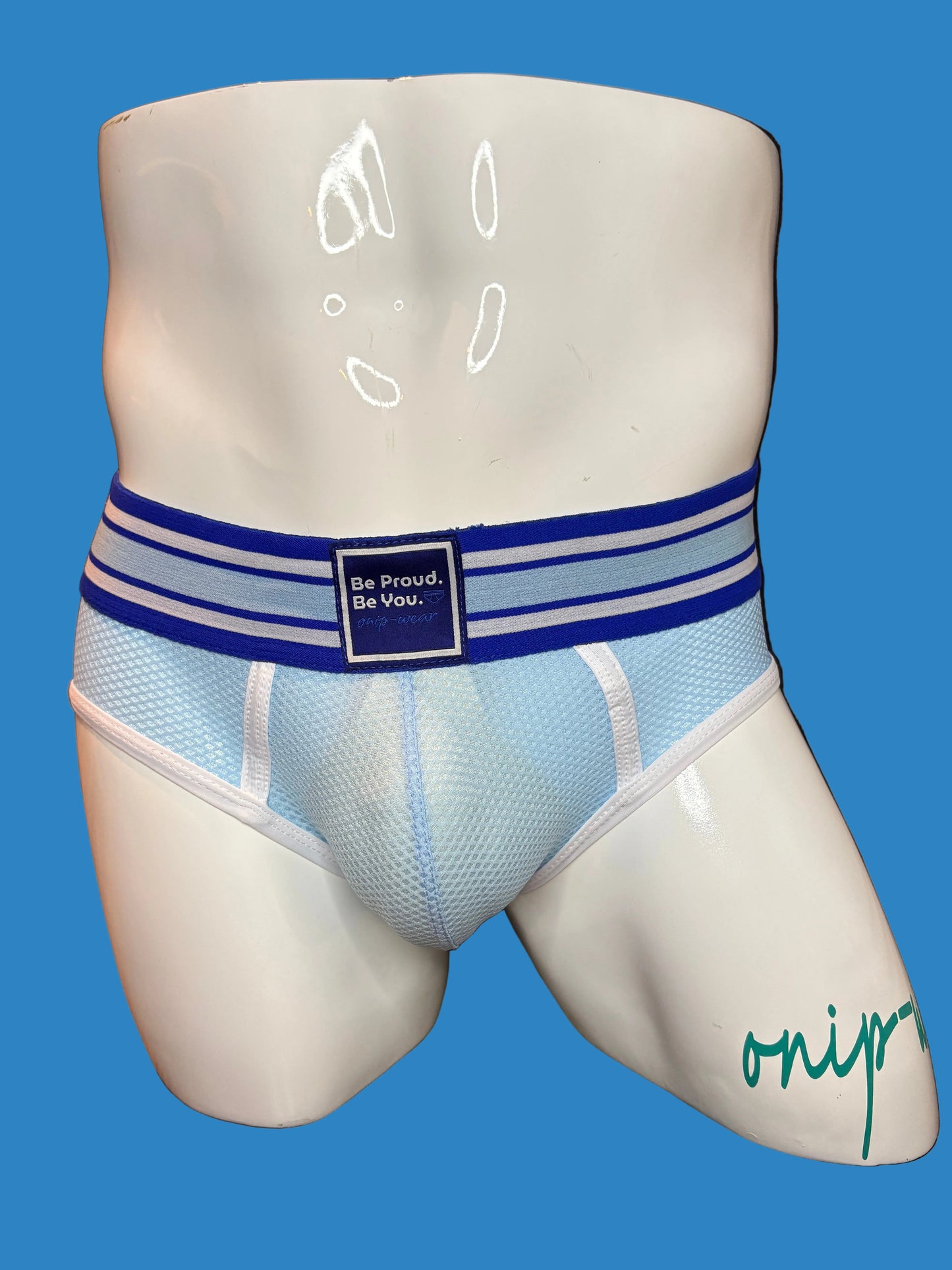 Baby Blue Brief - Be Proud.Be You. Brief Men Mesh pouch Underwear. Men Underwear