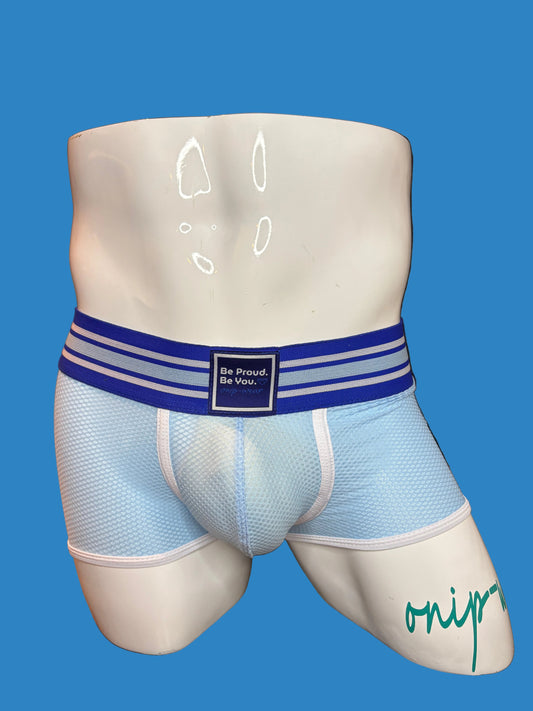 Baby Blue Boxer Brief - Be Proud.Be You. Boxer Brief Men Mesh pouch Underwear. Men Underwear