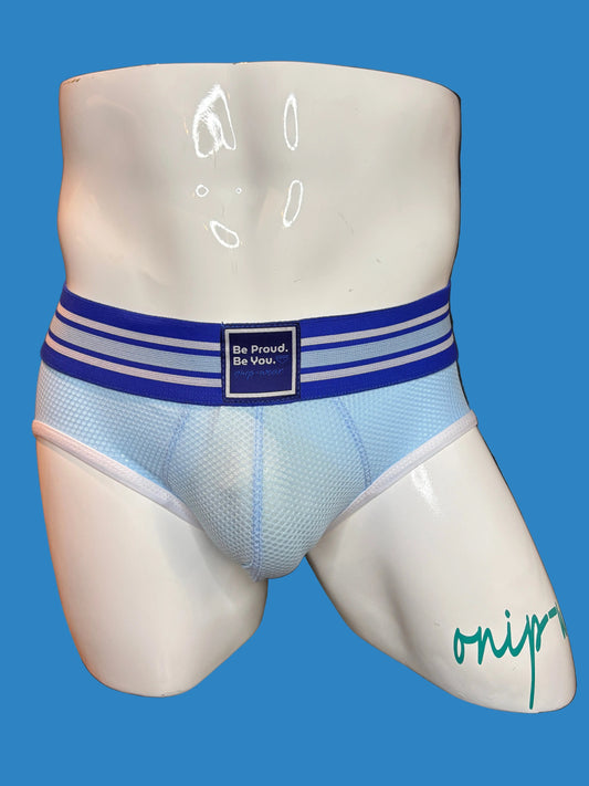 Baby Blue Jock Brief - Be Proud.Be You. Jockstrap Brief Men Mesh pouch Underwear. Men Underwear