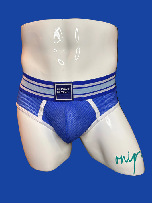 Blue Brief - Be Proud.Be You. Brief Men Mesh pouch Underwear. Men Underwear