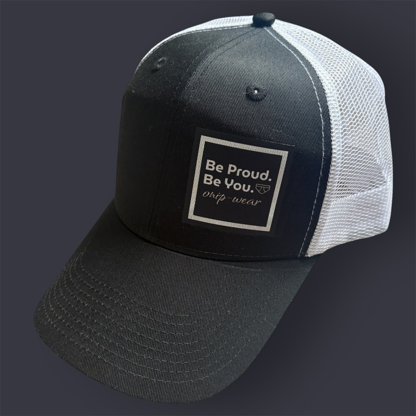 Black and White Mesh Cap - Be Proud Trucker Cap