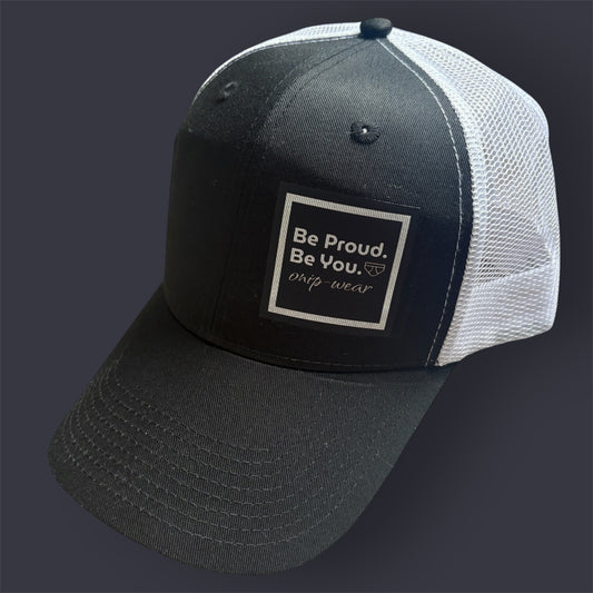 Black and White Mesh Cap - Be Proud Trucker Cap